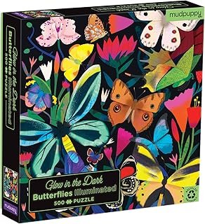 Butterflies Illuminated 500 Piece Glow in The Dark Family Puzzle