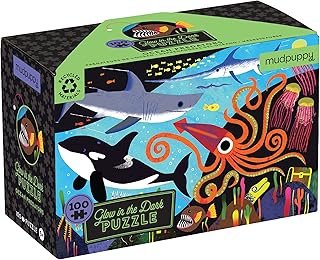 Ocean Predators 100 Piece Glow in The Dark Puzzle