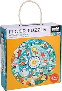 Petit Collage Telling The Time Floor Puzzle, 23 x 7 x 23 cm (25 Pieces)