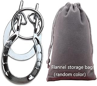 SHUYUE Classical Metal Horseshoe Puzzle Traditional Brain Teaser Puzzles Jigsaw Toy (Silver)