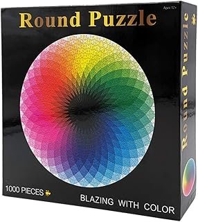 Moruska 1000 Piece Puzzles for Adults Teen - Gradient Color Rainbow Large Round Jigsaw Puzzle Difficult and Challenge