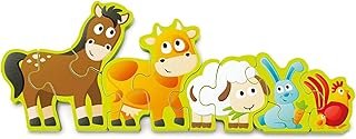 Hape Numbers & Farm Animal Parade Puzzle | Double-Sided Wooden Jigsaw for Toddlers | 1-10 Counting & Farm Animal Recogniti…