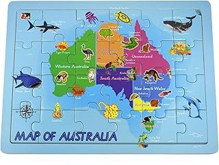 Koala Dream 2in 1 Australian MAP 24PC Jigsaw Puzzle: Wooden Jigsaw Puzzle in Tray
