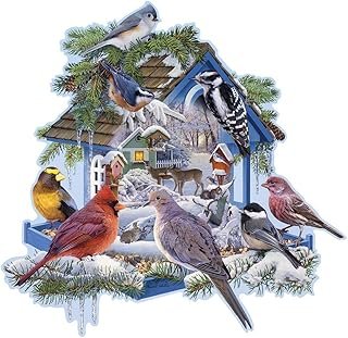 Bits and Pieces – 750 Shaped Piece Jigsaw Puzzle for Adults 22″ x 26″ – Winter Bird Feeder – 750 Shaped pc Snowy Birdhouse…