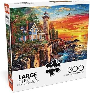 Buffalo Games - Rocky Cliff Lighthouse - 300 Large Piece Jigsaw Puzzle