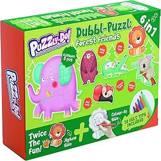 Puzzly-Do Awesome puzzles & jigsaws 130003 Dubbl Forest Friends Double-Sided Jigsaw Puzzles