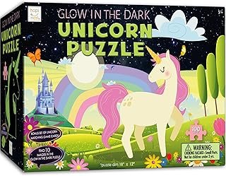 Hapinest 100 Piece Glow-in-The-Dark Unicorn Jigsaw Puzzle for Kids Girls and Boys Gifts Ages 5 6 7 8 9 10 11 12 Years Old ...