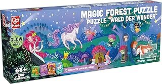 Hape Magic Forest 3D Glow-in-The-Dark 200-Pieces Jigsaw Puzzle for Kids/Adults/Baby, 1.5 Meter Length