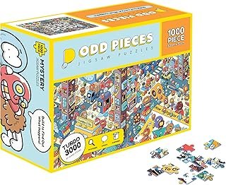 Odd Pieces Mystery Jigsaw Puzzle-1,000 Pcs Mystery Puzzle with Storytelling Comics, Treasure Hunt Clues, Secret Ending-100…