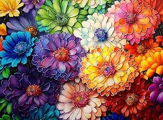 Rainbow of Flowers 1000 Piece Adult Jigsaw Puzzle by Cross & Glory: Stunningly Vibrant Colours, Challenging Brain Exercis…