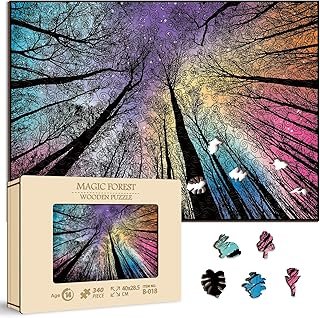 Hard Impossible Wooden Puzzles for Adults 340 Piece, Challenging Difficult Wood Puzzles for Adults, Colorful Gradient Puzz...