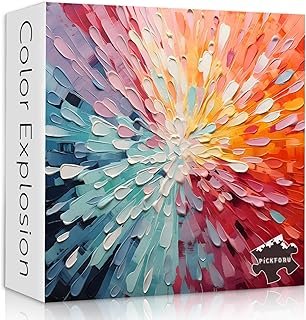 Impossible Puzzles for Adults 1000 Piece, Colorful Hard Difficult Puzzles for Adults Art Painting, Gradient Rainbow Puzzle…