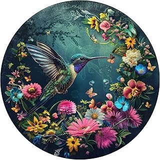 Mys Aurora Wooden Puzzles for Adults, Hummingbird Jigsaw Puzzles 200 Pieces, Unique Shaped Puzzle for Adults and Kids, Ghr…