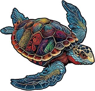 Sea Turtle Wood Puzzle,Sea Turtle Wooden Jigsaw Puzzles for Adults – Colorful Wooden Sea Turtle Challenging Jigsaw Family …