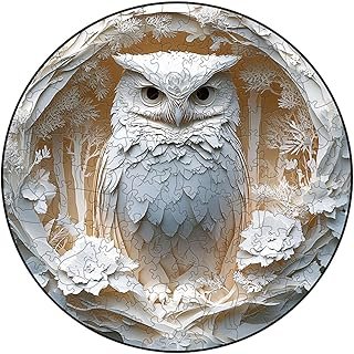 Owl Jigsaw Puzzle, Educational Puzzle, Cute Decorative Wooden, Hard Lightweight Adorable, Bird Decoration for Adults, Indo…