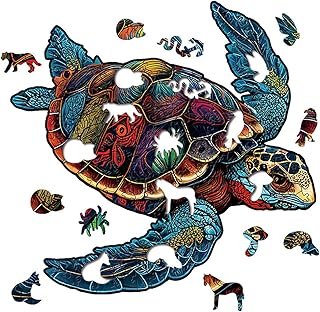 Wooden Turtle Puzzle, Colorful Sea Jigsaw, Challenging Puzzle Set, Product Material Wooden, for Adults, Teens, and Family …